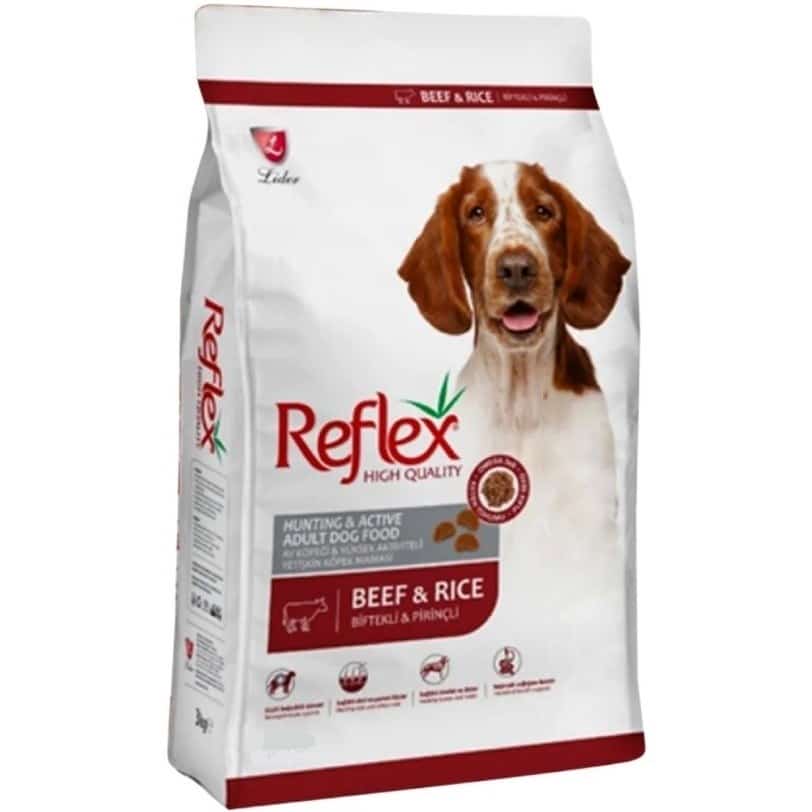 غذای خشک سگ بالغ رفلکس Reflex Hunting & Active طعم گوشت و برنج