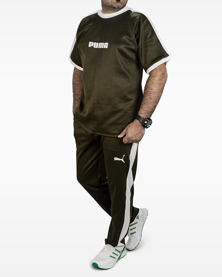 ست تیشرت شلوار سبز مردانه آستین کوتاه Puma مدل 1845