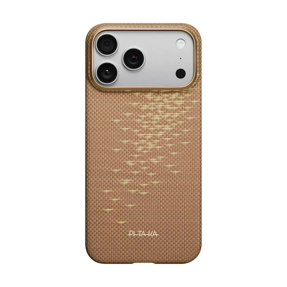 قاب آیفون ۱۷ پرو مکس PITAKA Ultra Slim Golden Glint — تصویر ۴