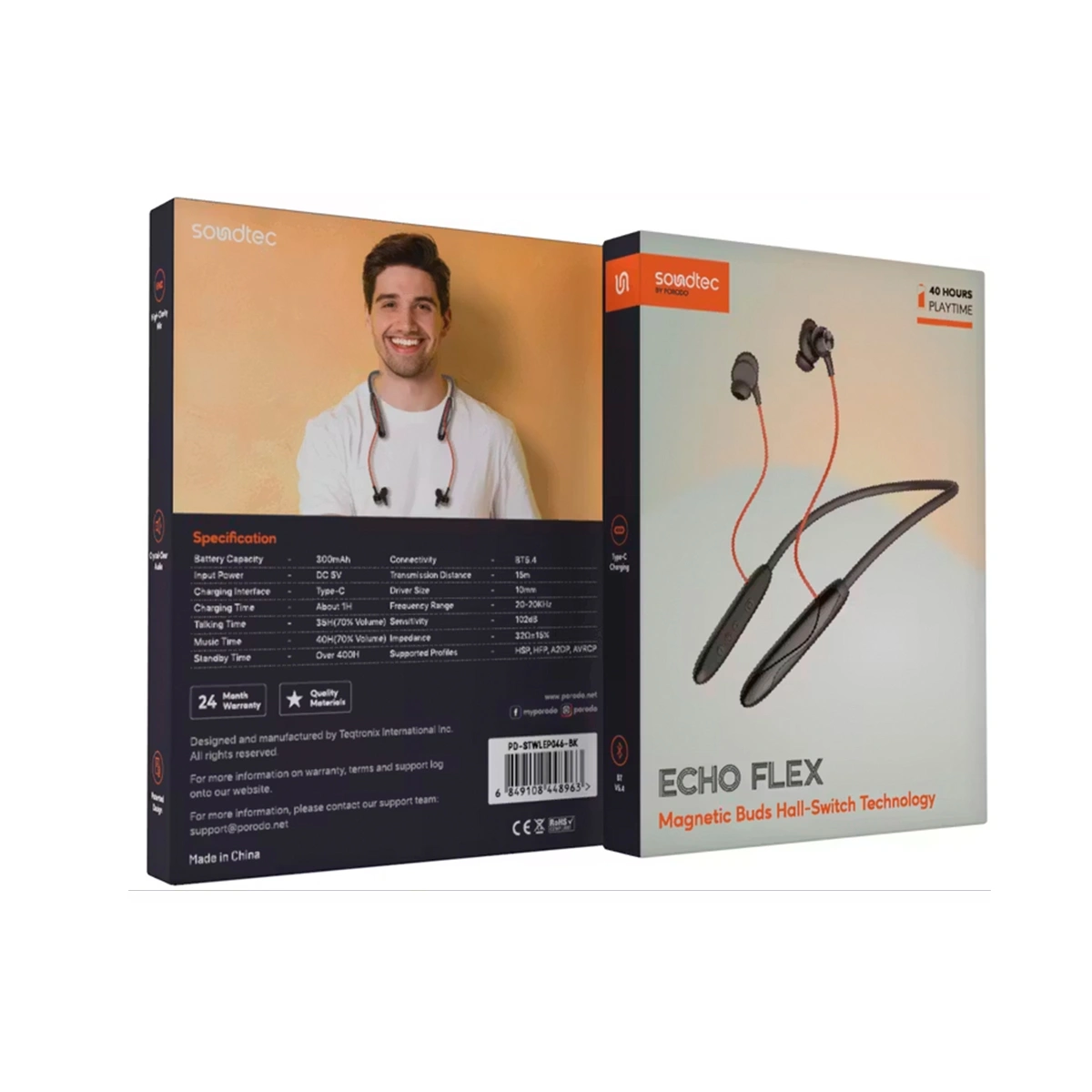 هندزفری بلوتوثی گردنی پرودو Echo Flex مدل PD-STWLEP046-BK — تصویر ۷