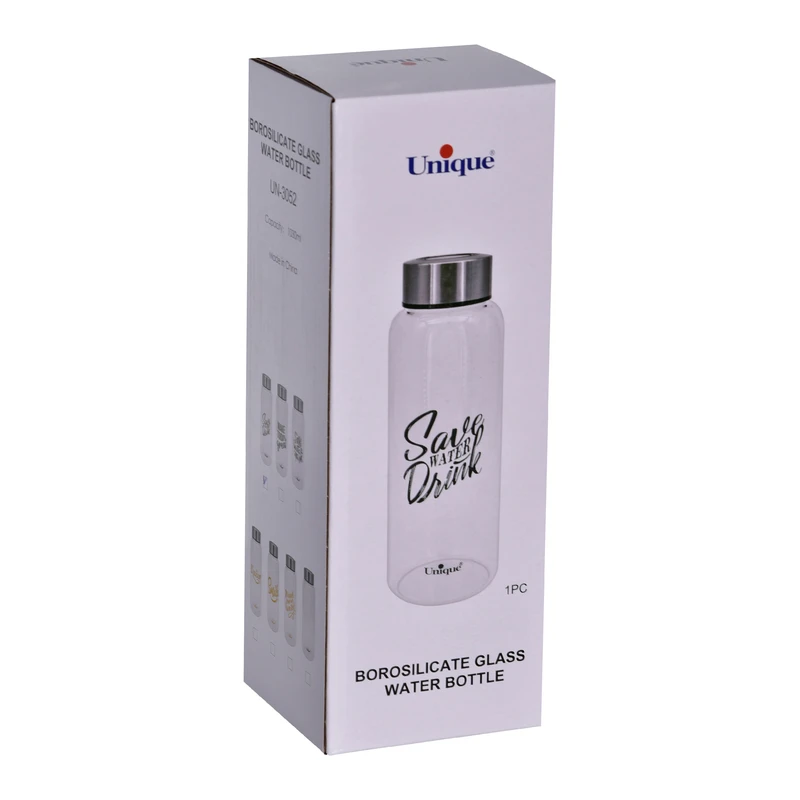 بطری آب شیشه ای با درب استیل یونیک کد UN-3052 — تصویر ۵