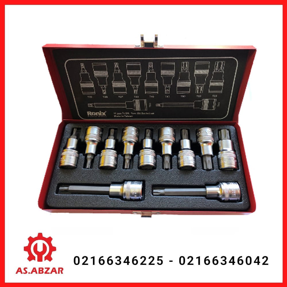 جعبه بکس 1.2 اینچی ستاره ای بلند 11 پارچه رونیکس کد 2693