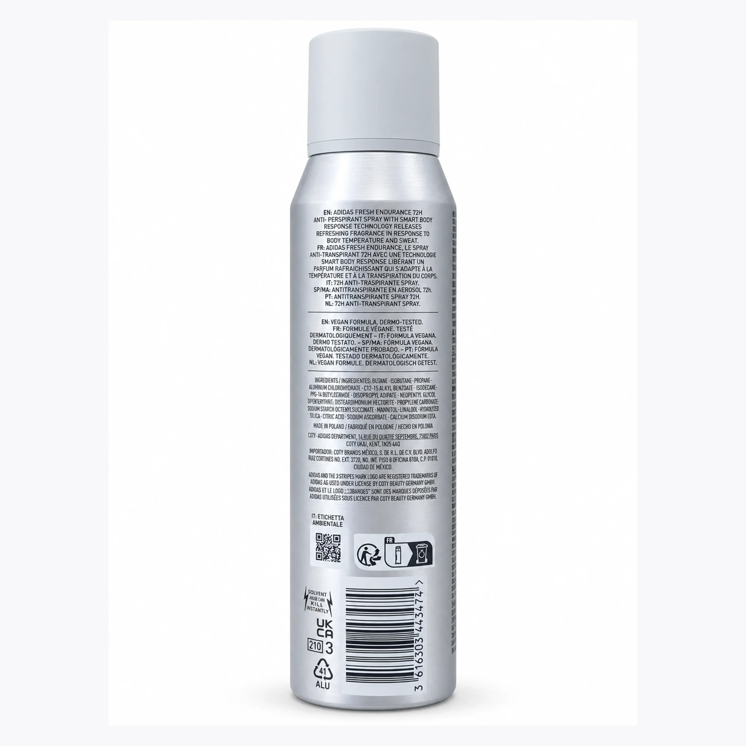 اسپری بدن مردانه آدیداس Fresh Endurance حجم 150 میل — تصویر ۳