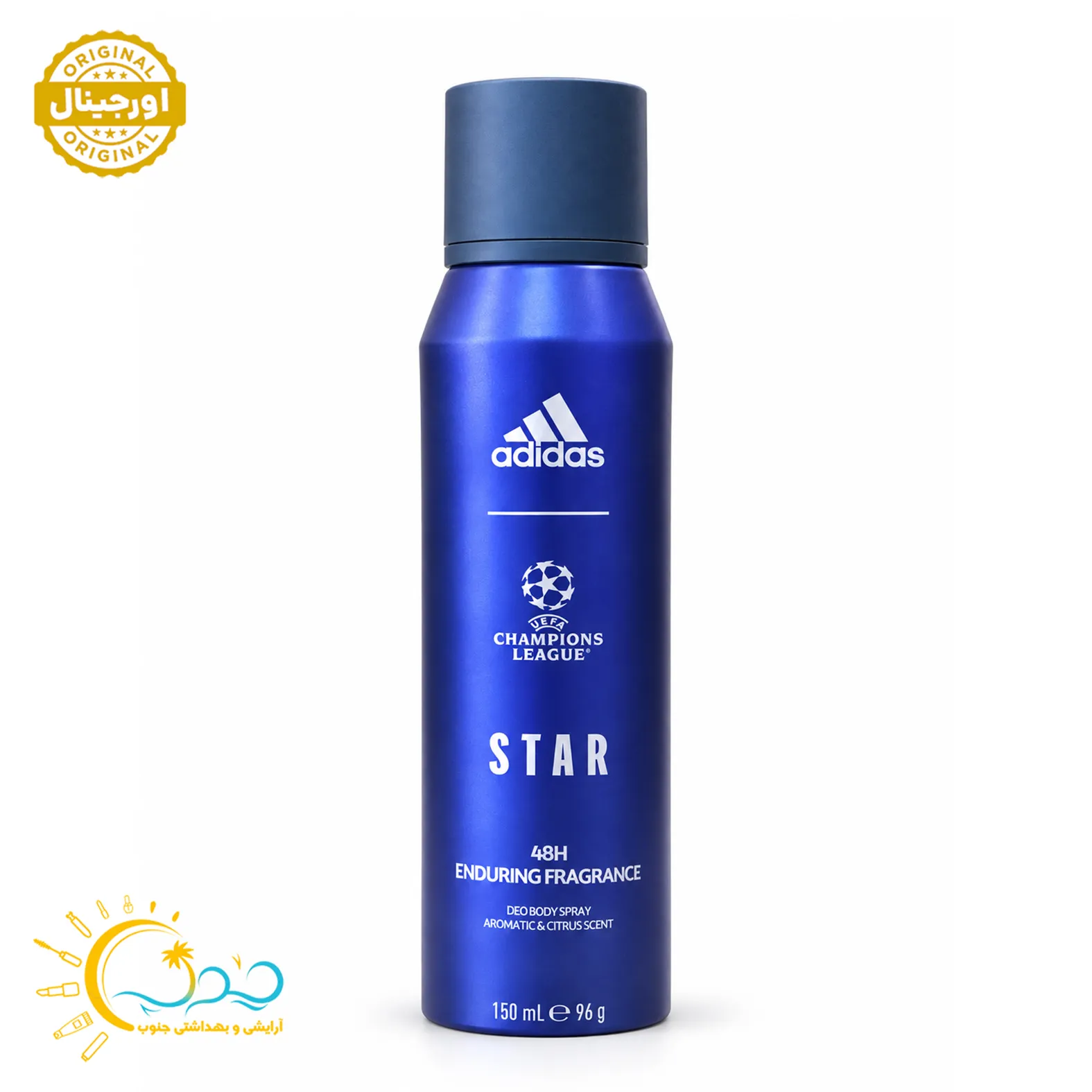 اسپری دئودورانت آدیداس استار UEFA Champions League Star حجم 150 میل — تصویر ۲