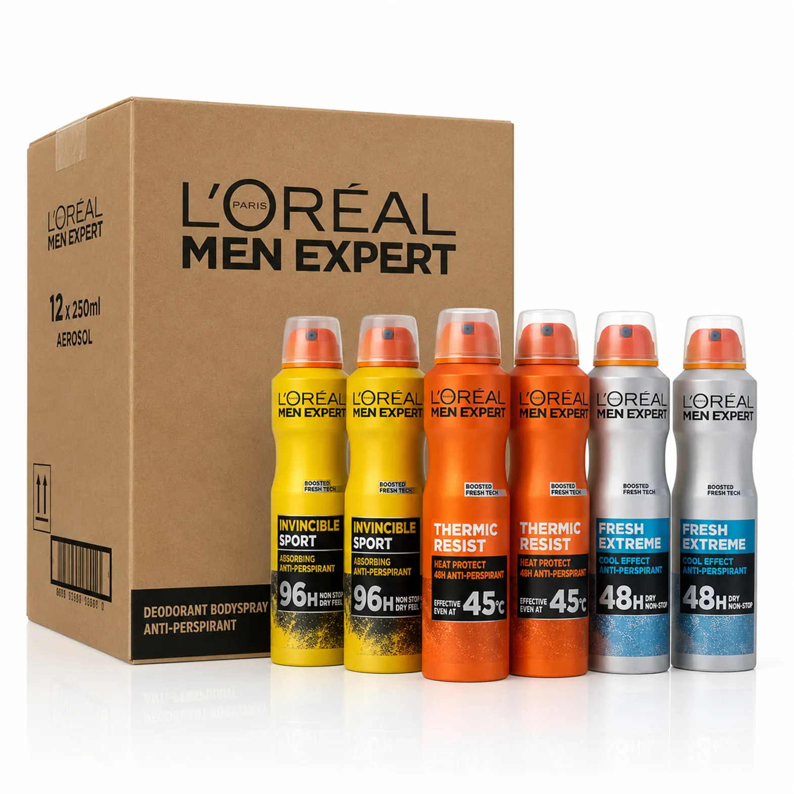 اسپری ضدتعریق لورال Loreal حجم 250 میل | تعداد 12 عددی