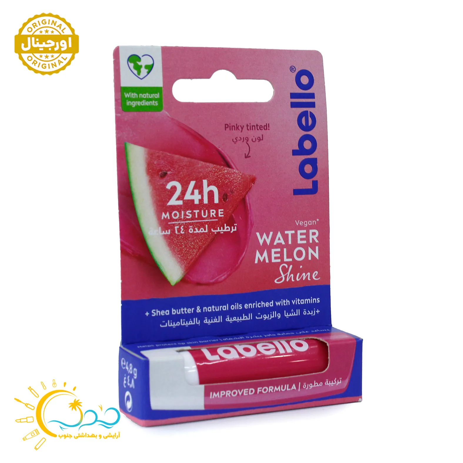 بالم لب لابلو Labello سری Shine حاوی عصاره هندوانه حجم 4.8 گرم — تصویر ۲