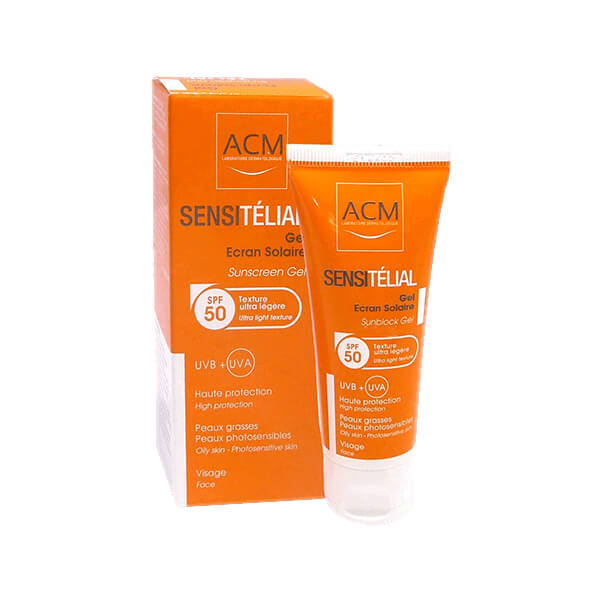ای سی ام سن سی تلیال ژل ضد آفتاب SPF 50 مناسب پوست چرب