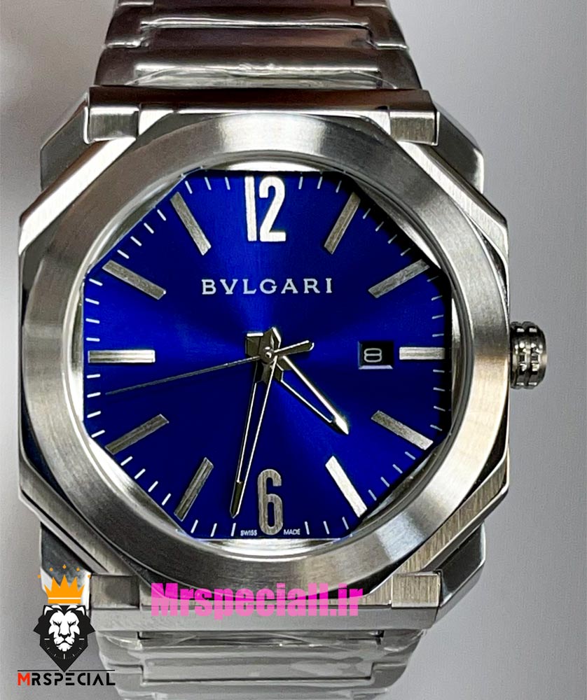 ساعت بولگاری مردانه مدل اکتو کوارتز استیل صفحه ابی BVLGARI Octo 021382 — تصویر ۳
