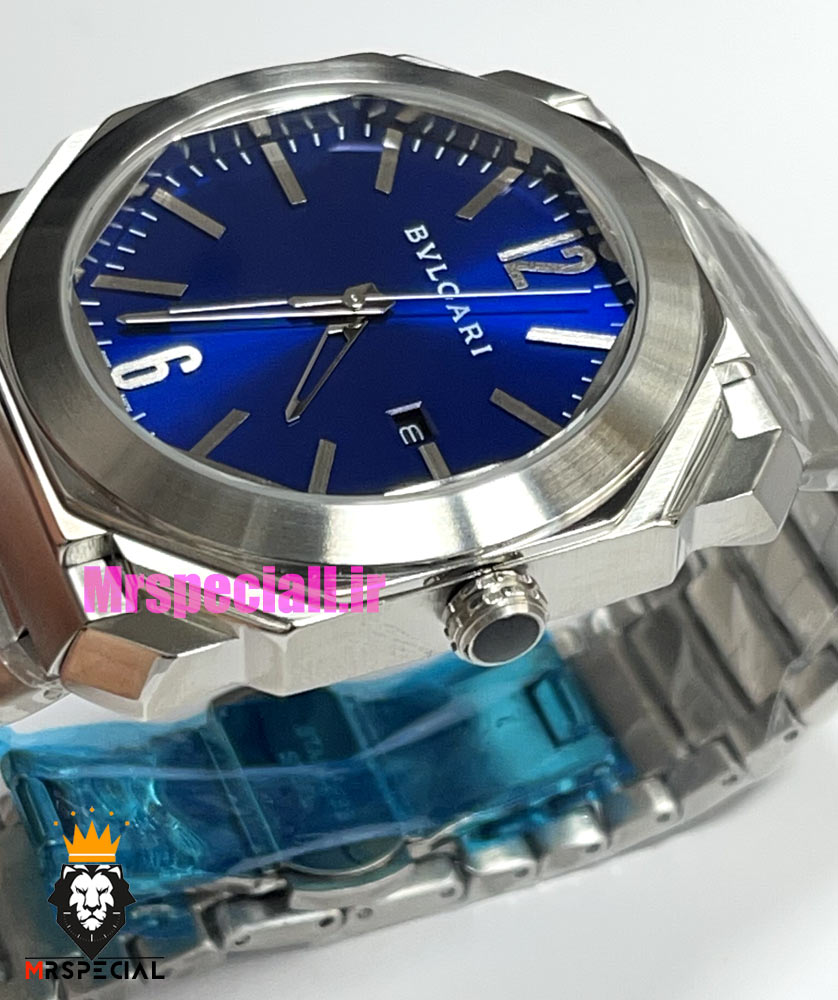 ساعت بولگاری مردانه مدل اکتو کوارتز استیل صفحه ابی BVLGARI Octo 021382 — تصویر ۵