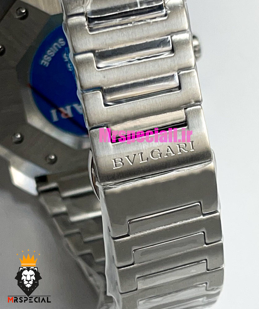 ساعت بولگاری مردانه مدل اکتو کوارتز استیل صفحه مشکی BVLGARI Octo 021381 — تصویر ۷