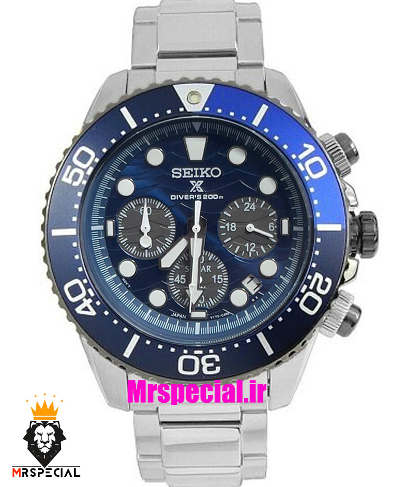 ساعت سیکو مردانه استیل کرنوگراف صفحه ابی 021315 SEIKO Air diver