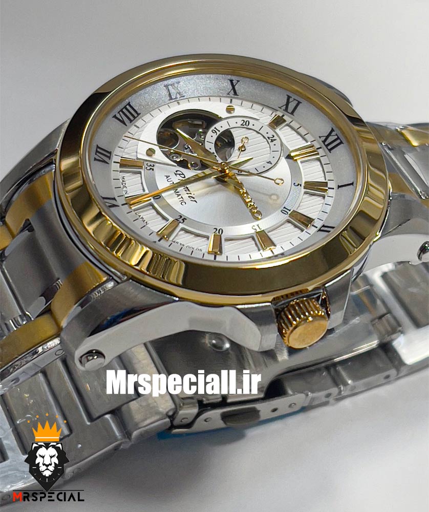 ساعت سیکو مردانه اتوماتیک استیل دورنگ طلایی صفحه سفید 021314 SEIKO PREMIER — تصویر ۶
