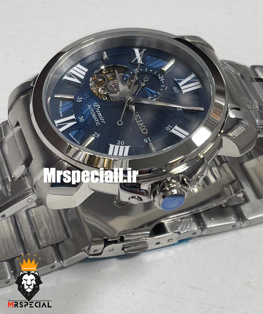 ساعت سیکو مردانه اتوماتیک استیل صفحه ابی 021312 SEIKO PREMIER — تصویر ۴
