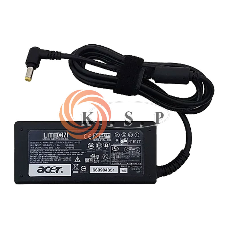 آداپتور لپ تاپ ایسر Adaptor Laptop Acer 19V 3.42A (5.5X1.7)