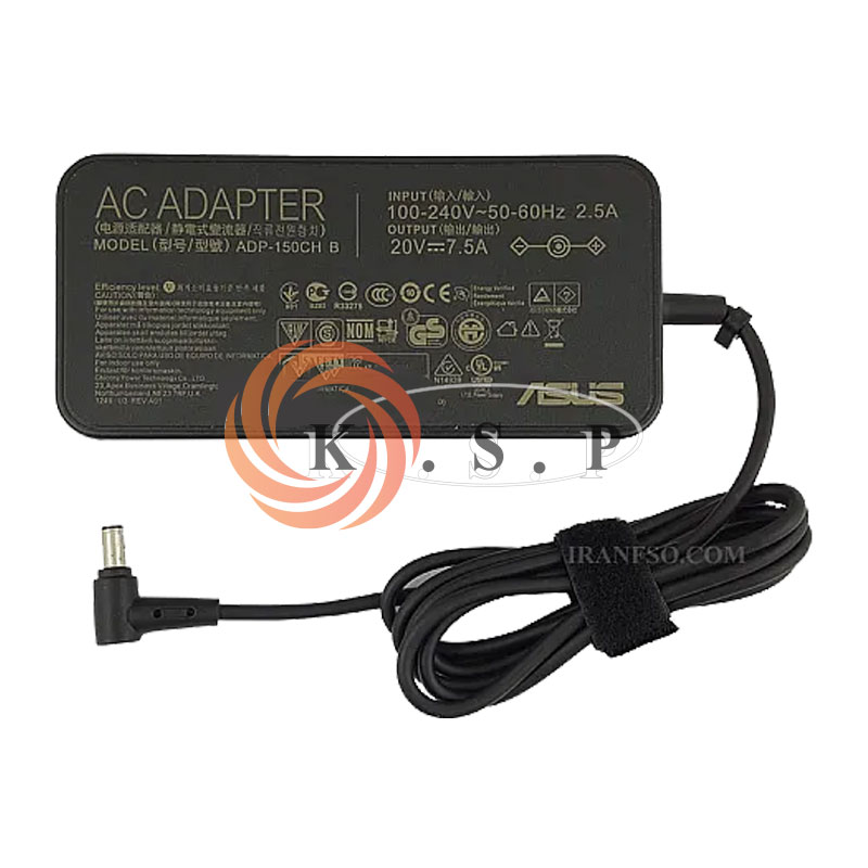 آداپتور لپ تاپ ایسوس Adaptor Asus 20V 7.5A سوزن دار (6.0X3.7)