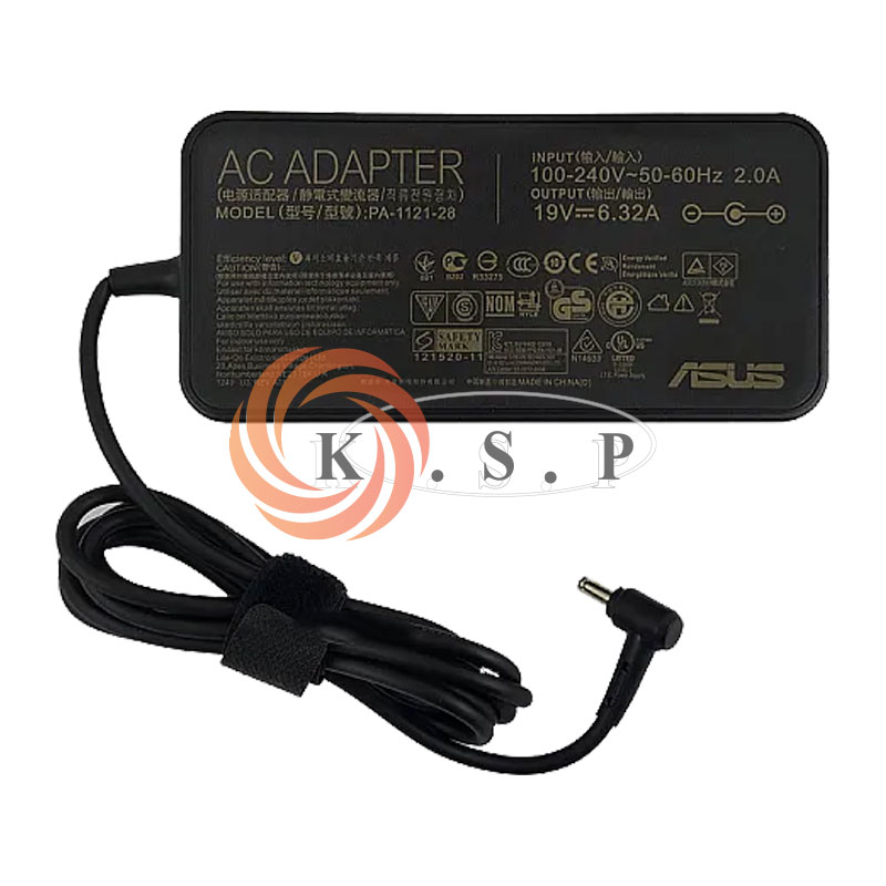 آداپتور لپ تاپ ایسوس Adaptor Asus 19V 6.32A Slim سوزن دار
