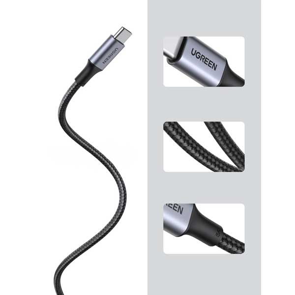 کابل شارژ و دیتا 5 آمپر USB-C به USB-C یوگرین مدل US316 — تصویر ۶