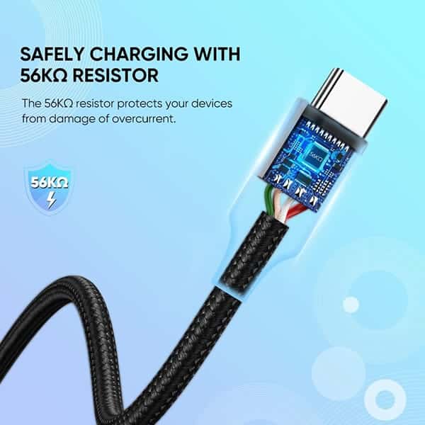 کابل شارژ و دیتا 3 آمپر USB-C Male به USB 2.0 A Male یوگرین مدل US288 — تصویر ۷