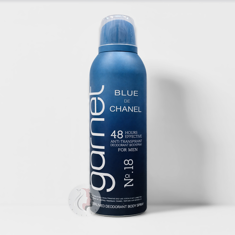 اسپری خوشبو کننده بدن مردانه گارنت مدل Blue Chanel شماره 18 حجم 200 میل — تصویر ۲