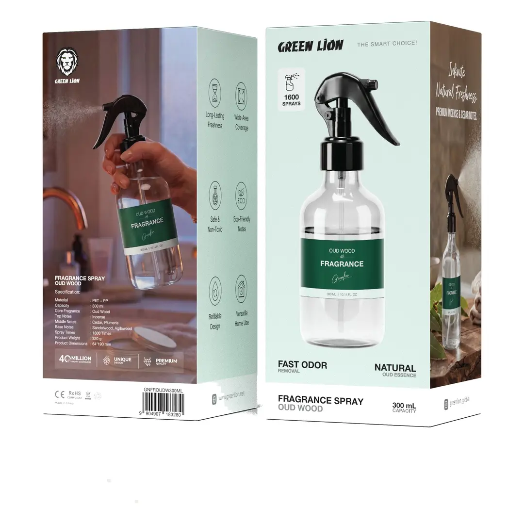 اسپری خوشبوکننده گرین لاین مدل Green Lion Fragrance Spray Oud Wood با رایحه عود — تصویر ۳