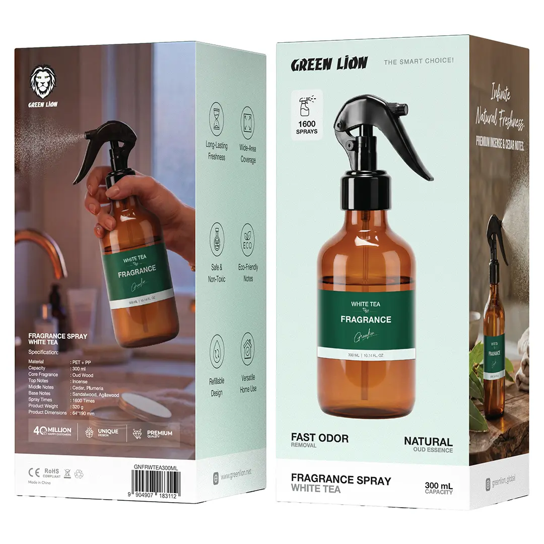 اسپری خوشبوکننده گرین لاین مدل Green Lion Fragrance Spray White Tea Brown با رایحه عود — تصویر ۴