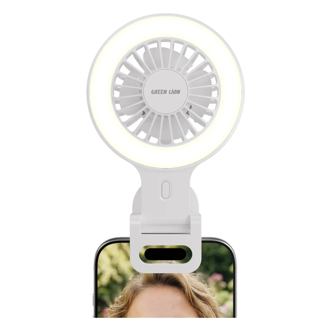 پنکه گیره‌ای شارژی گرین لاین مدل Green Lion Air Glow Clip-On Fan با رینگ لایت — تصویر ۵