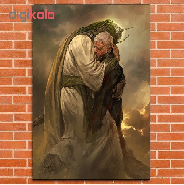تابلو شاسی طرح سردار قاسم سلیمانی در آغوش امام حسین مدل GV-10199 — تصویر ۴