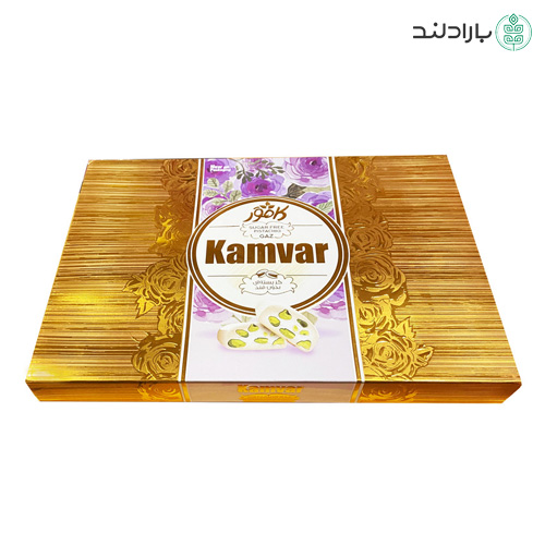 گز مخلوط پسته و بادام بدون قند و رژیمی 280 گرمی کامور طلاکوب (کادوئی) — تصویر ۴