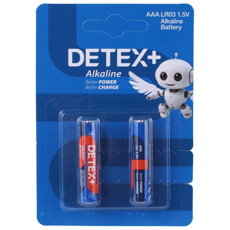 باتری نیم قلمی +Detex دیتکس پلاس آلکالاین 2 عددی
