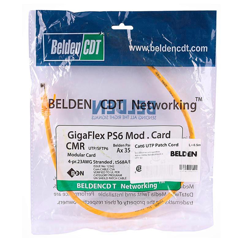 كابل شبكه بلدن CAT6 0.5m BELDEN