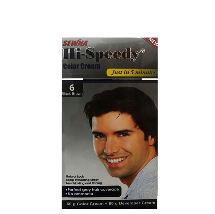 کیت رنگ مو مردانه قهوه ای مشکی 6 های اسپیدی – Hi Speedy