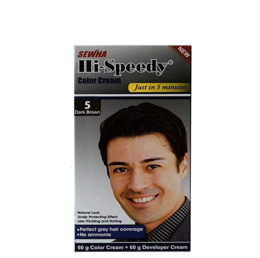 کیت رنگ مو مردانه قهو ه ای تیره سوها 5 های اسپیدی – Hi Speedy