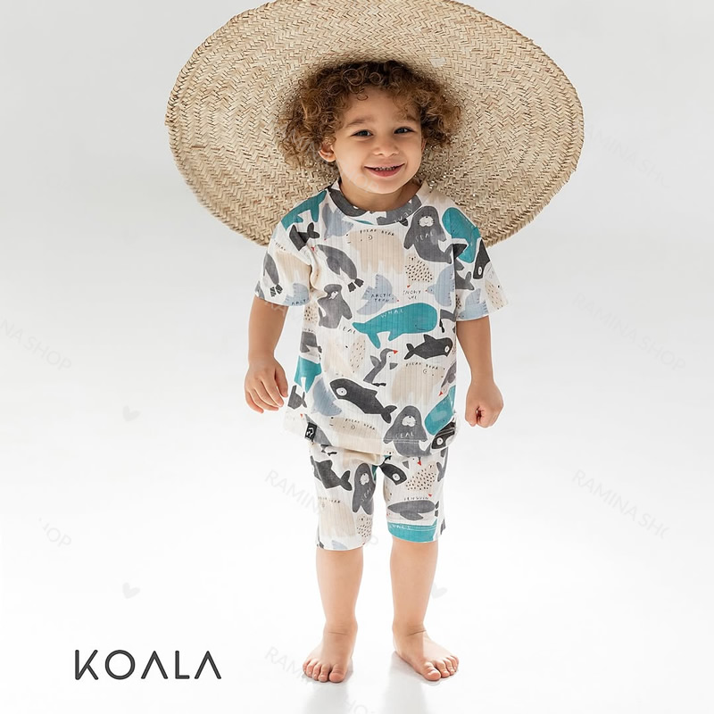 ست تیشرت شلوارک بچه گانه طرح حیوانات قطبی کوالا Koala — تصویر ۴