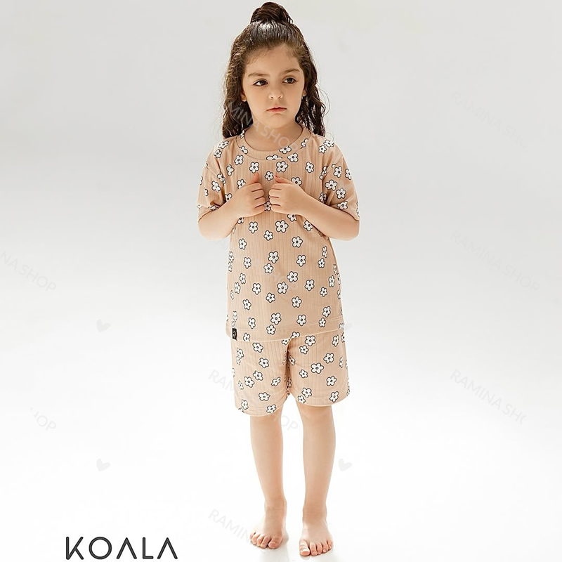 ست تیشرت شلوارک دخترانه بچه گانه طرح گل گلی کوالا Koala — تصویر ۳
