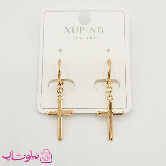 گوشواره آویز ژوپینگ طرح صلیب کد 299