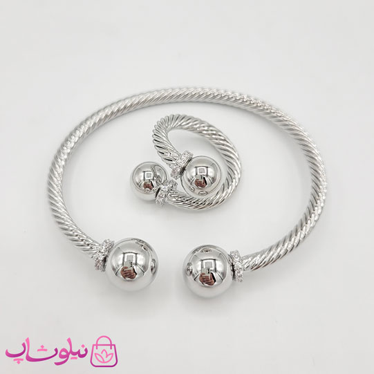 ست دستبند و انگشتر دخترانه YSX نقره ای