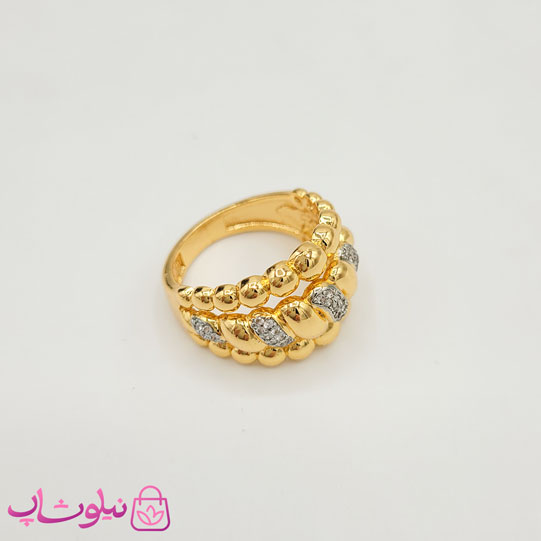 انگشتر زنانه وای اس ایکس سه ردیفه