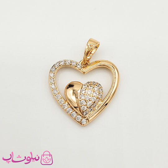 پلاک دخترانه ژوپینگ طرح قلب نگیندار
