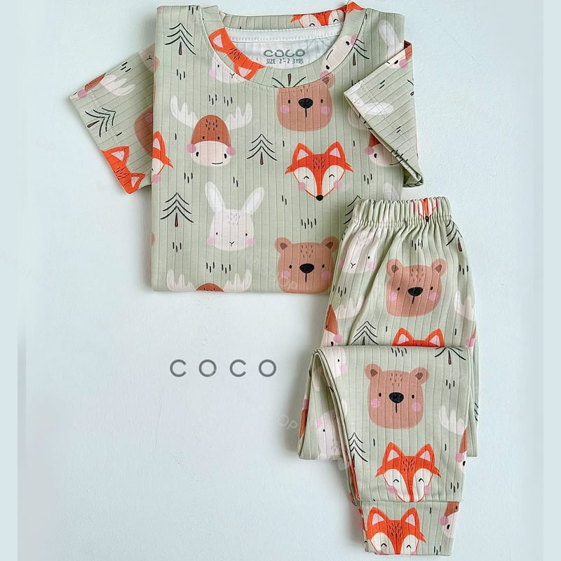 ست تیشرت شلوار بچه گانه طرح جنگل سبز کوکو Coco — تصویر ۲