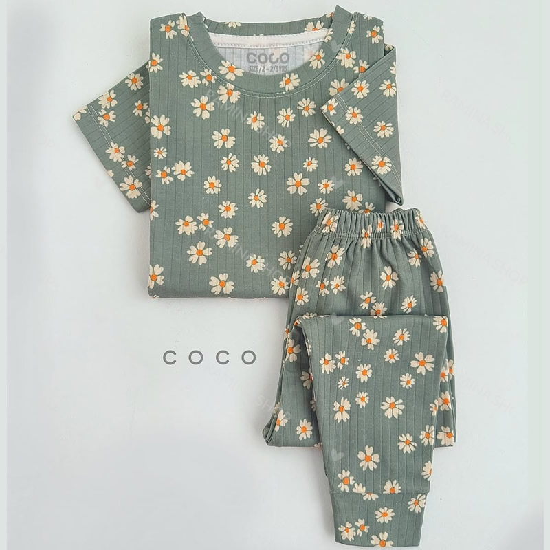 ست تیشرت شلوار بچه گانه طرح بابونه کوکو Coco — تصویر ۲