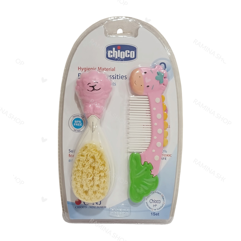 شانه و برس نوزاد عروسکی طرح حیوانات چیوکو Chioco — تصویر ۳