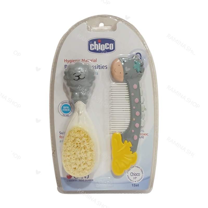 شانه و برس نوزاد عروسکی طرح حیوانات چیوکو Chioco — تصویر ۵