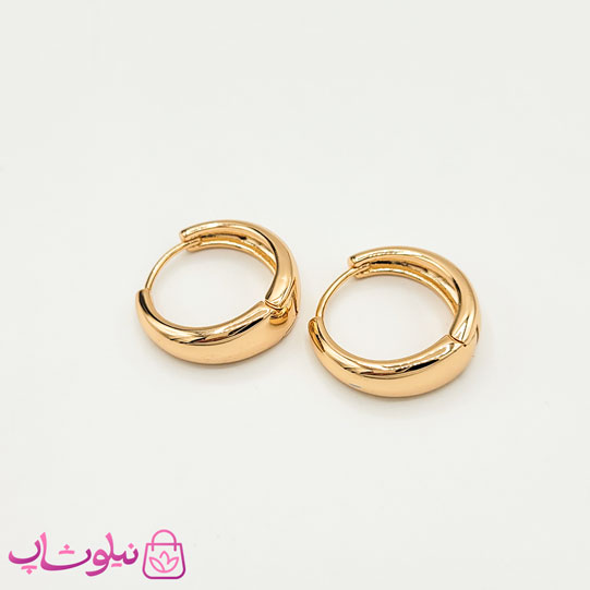 گوشواره زنانه حلقه ای ژوپینگ مدل آینه ای کد 1591