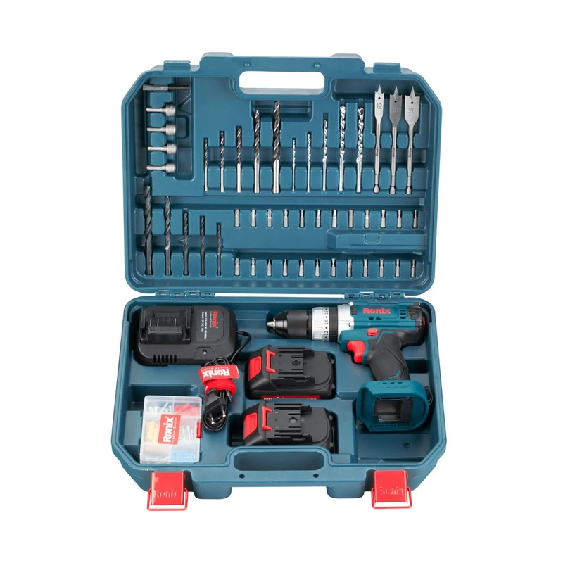 کیت دریل چکشی شارژی رونیکس مدل RS-8619 دو باتری