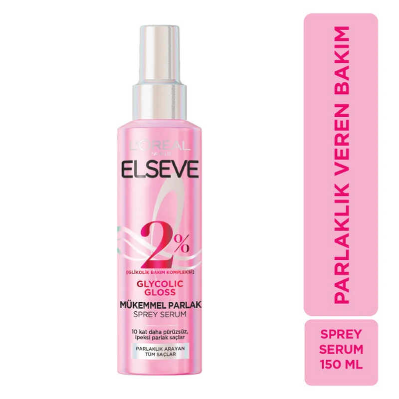 سرم اسپری براق کننده و صاف کننده مو ELSEVE لورال مدل GLYCOLIC