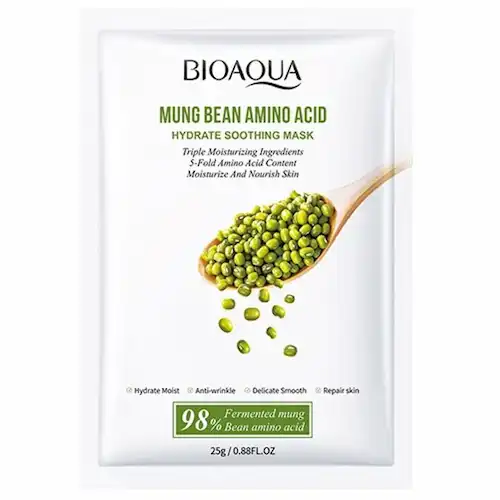 ماسک صورت ورقه ای BIOAQUA عصاره ماش – حاوی آمینو اسید