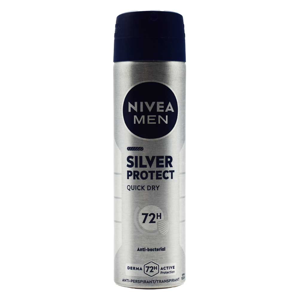 اسپری ضد تعریق مردانه نیوآ NIVEA اصل آلمان مدل Silver Protect حجم 150 میلی لیتر
