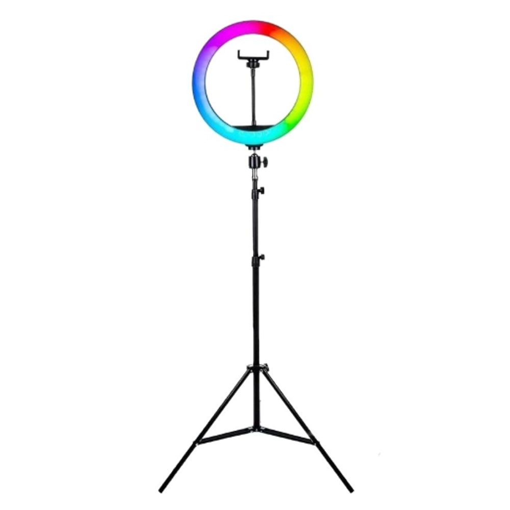 رينگ لايت Ring light MJ33 13 inch RGB + سه پايه — تصویر ۲