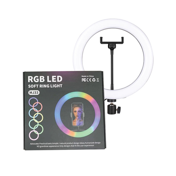 رينگ لايت Ring light MJ33 13 inch RGB + سه پايه — تصویر ۴