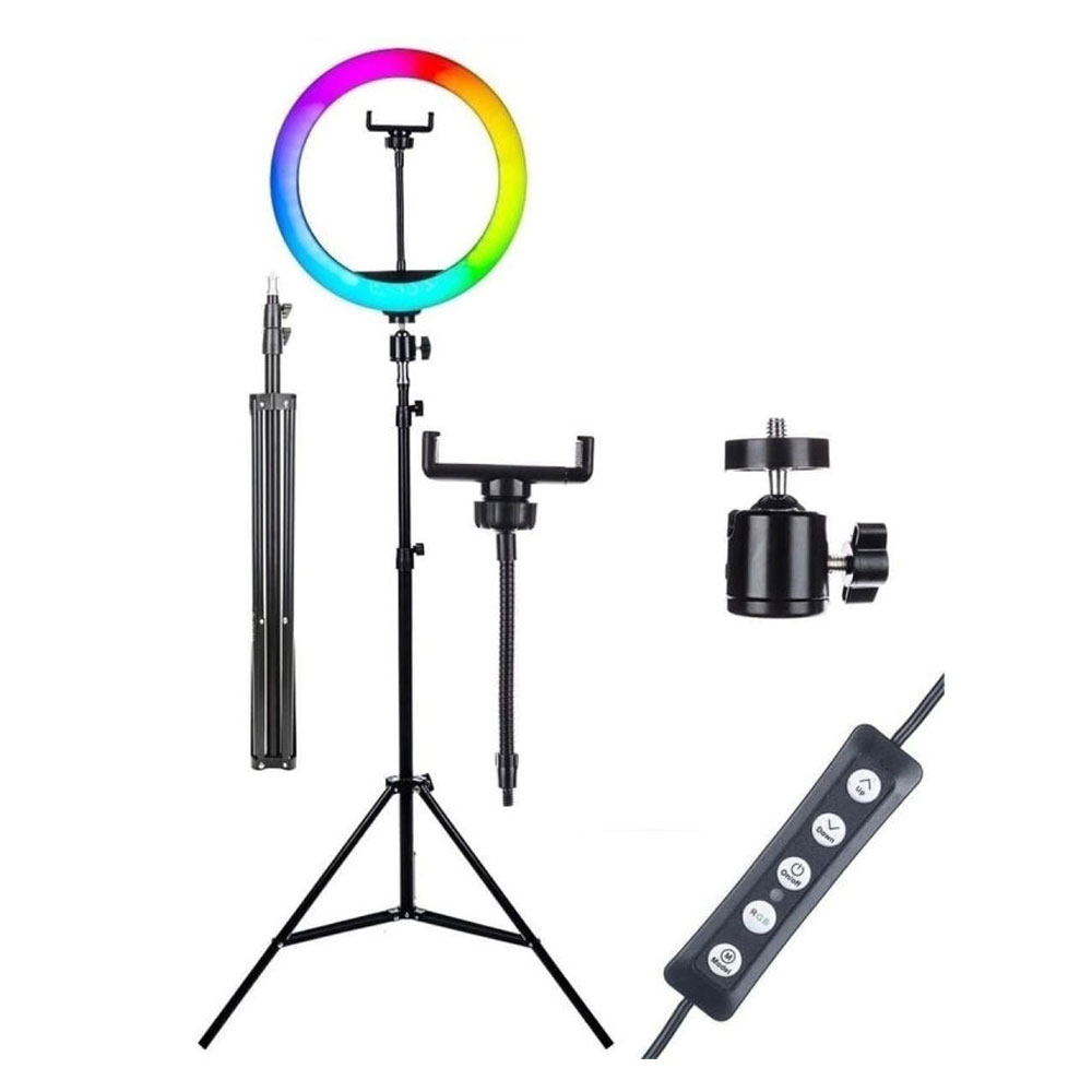 رينگ لايت Ring light MJ33 13 inch RGB + سه پايه — تصویر ۶